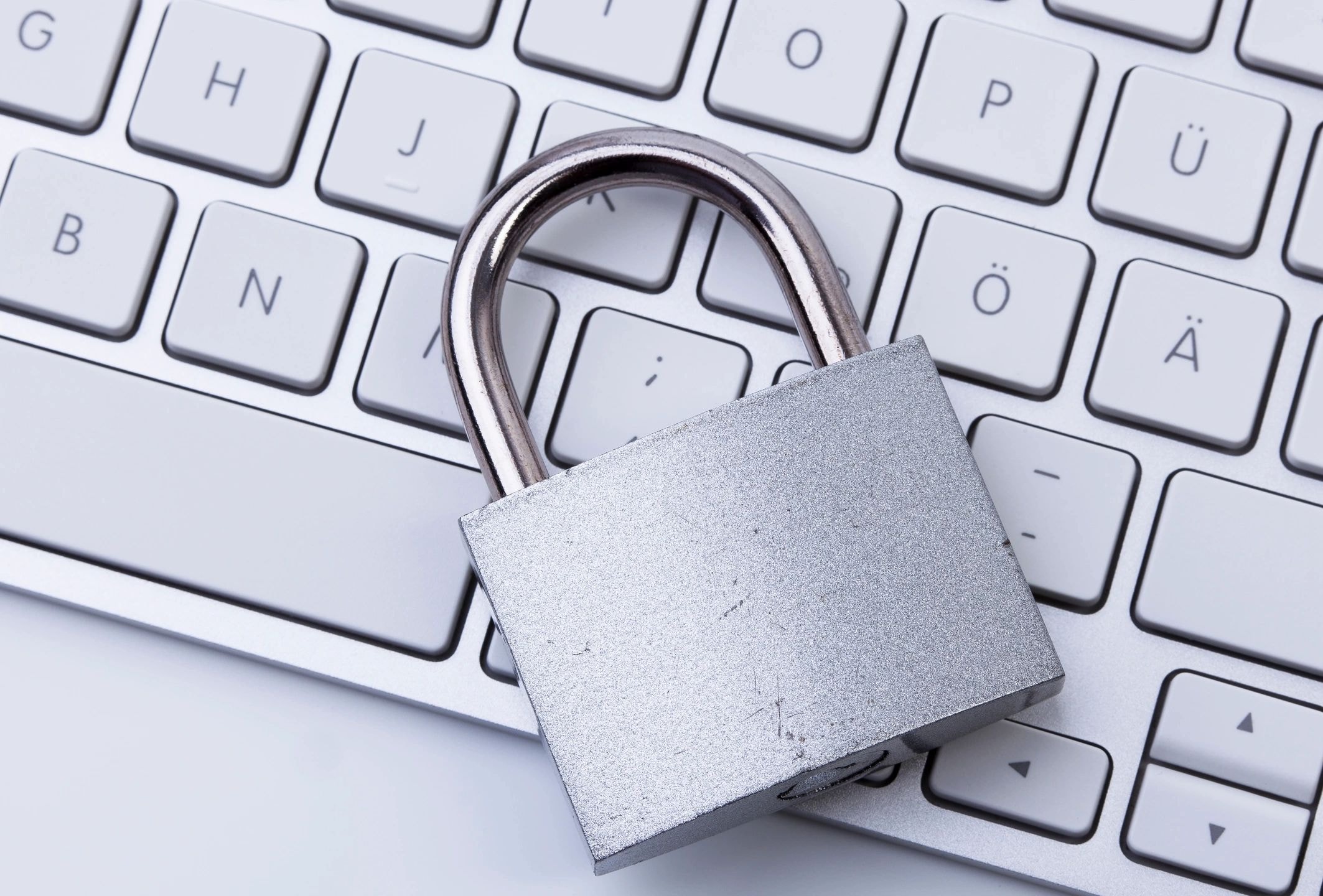 Keyboard with padlock representing cybersecurity